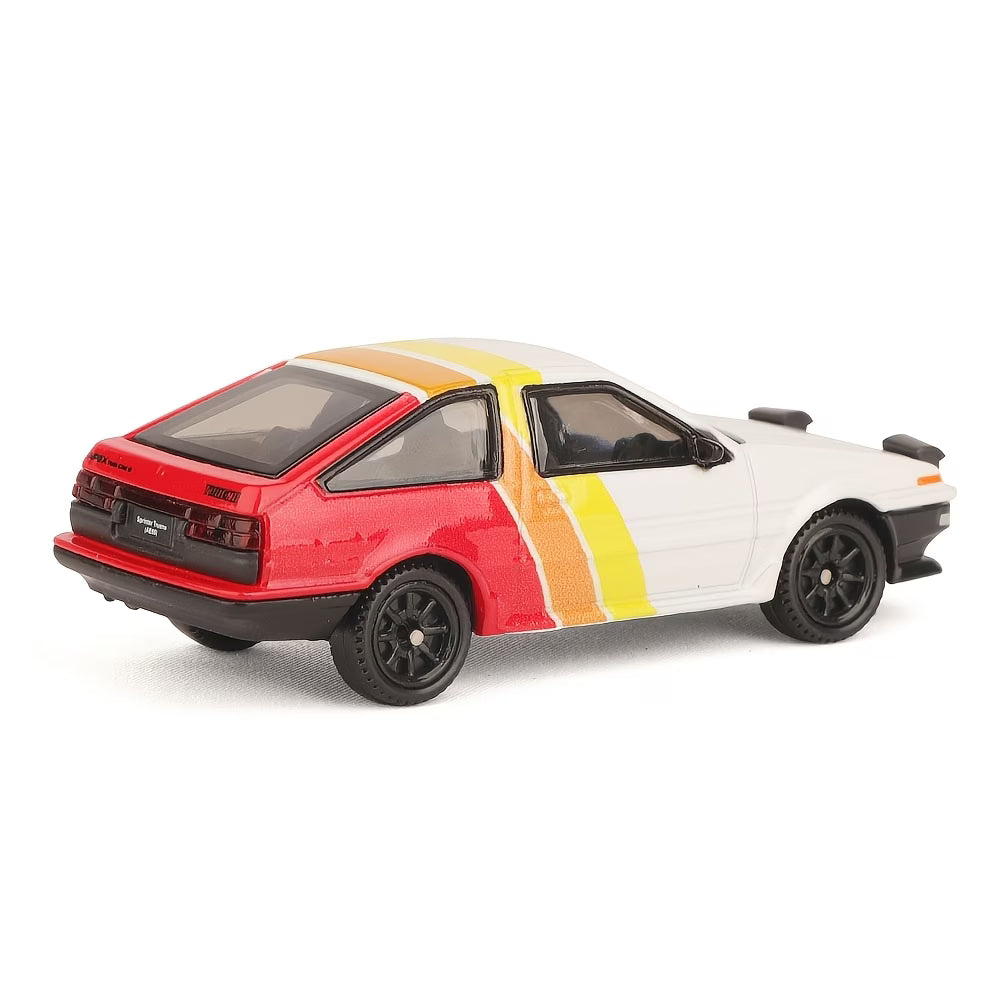CCA Toyota Sprinter Trueno AE86 White Red Yellow 1:64 Diecast Model Car