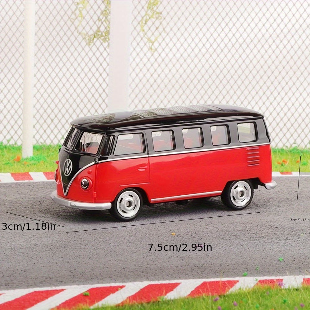 CCA Volkswagen T1 1:64 Scale Red & Black Die-Cast Model Van | Vintage VW Bus Collectible