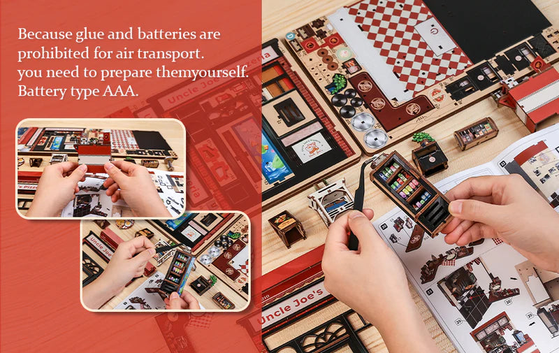 CUTEBEE DIY Book Nook Kit - Uncle Joe's Pizzeria