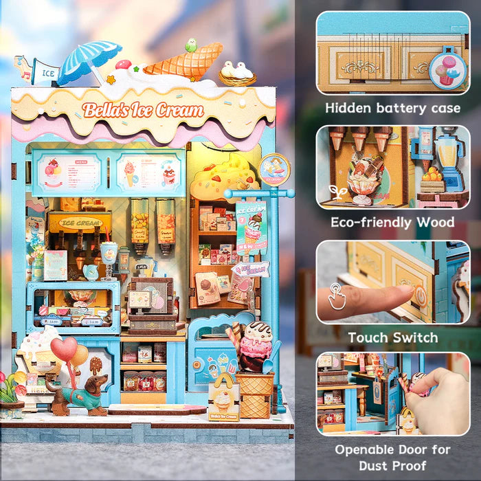 CUTEBEE DIY Book Nook Kit - Bella's Ice Cream