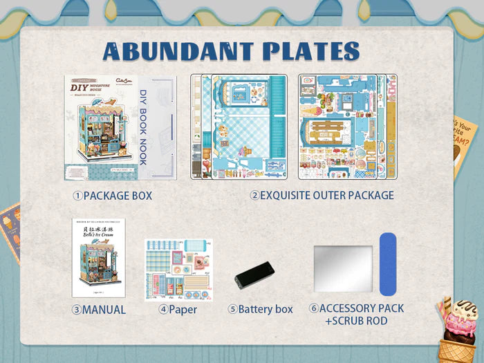 CUTEBEE DIY Book Nook Kit - Bella's Ice Cream