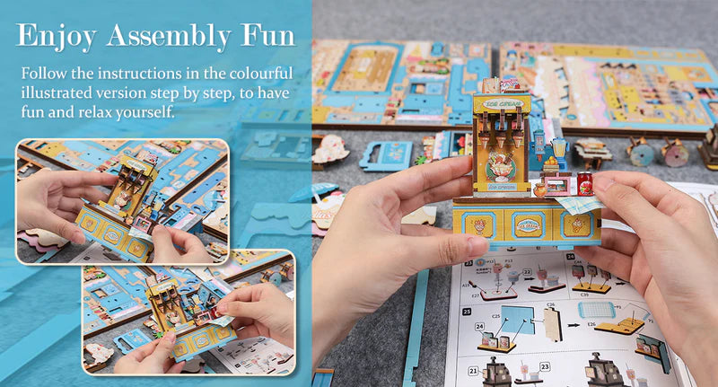 CUTEBEE DIY Book Nook Kit - Bella's Ice Cream