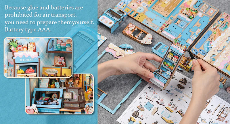 CUTEBEE DIY Book Nook Kit - Bella's Ice Cream