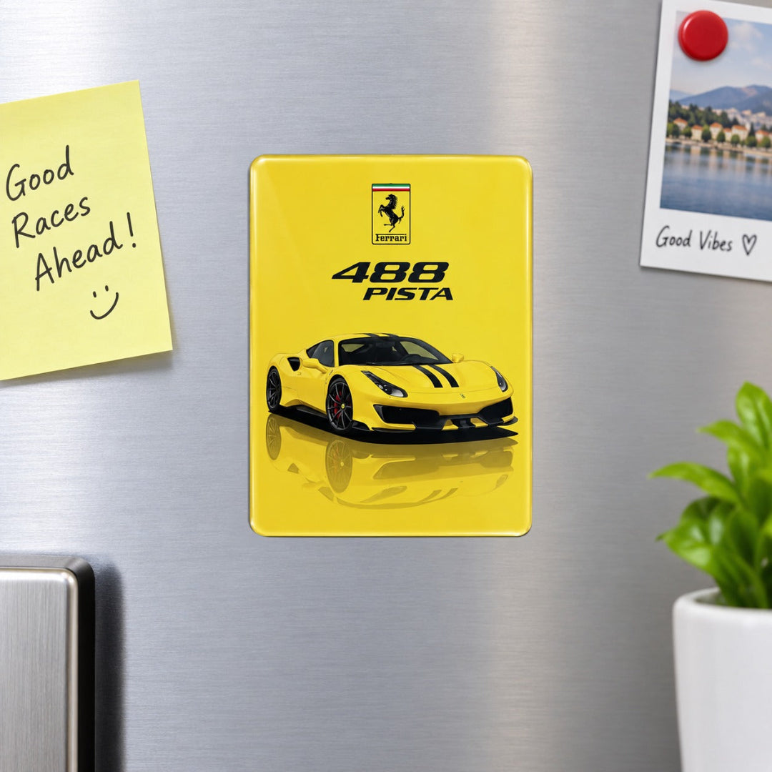 Car-Themed Metal Fridge Car Magnet – Stylish Automotive Designs | 7.2 × 9.4 cm
