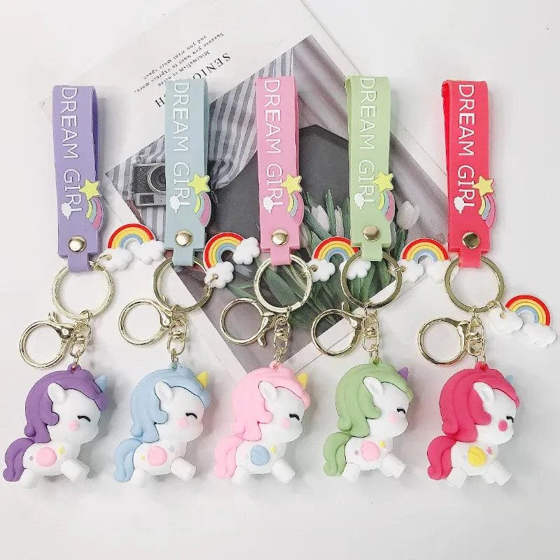 Unicorn Keychain With Bagcharm and Strap (Choose From Dropdown ...