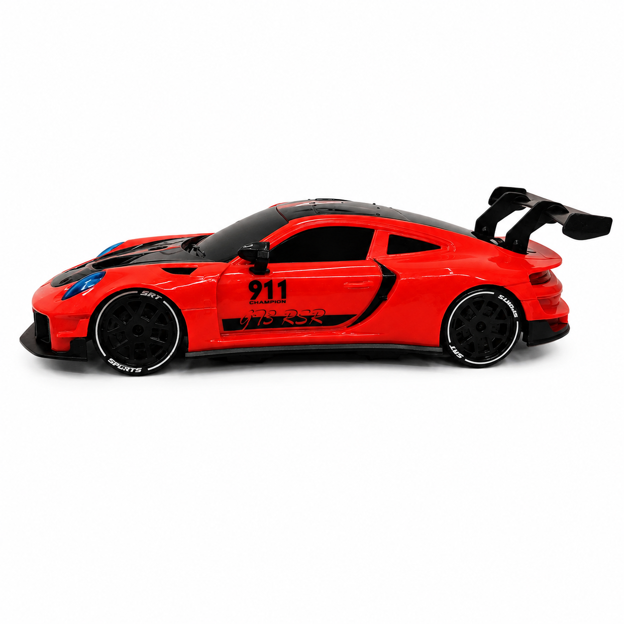 White Porsche 911 GT3 RSR RC Remote Control Sports Car with LED Lights & 2.4GHz Controller | Rechargeable High-Speed Racing Car