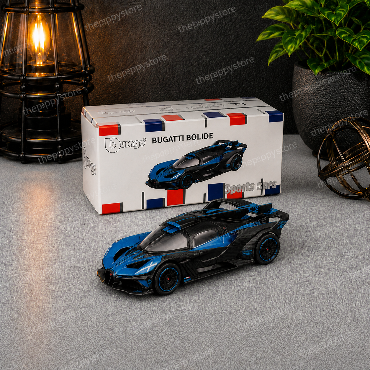 Official Bburago Bugatti Bolide Blue - 1 : 64 Diecast Scale Model