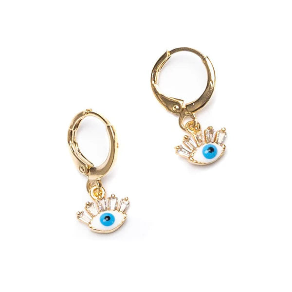 Minimal Evil Eye Hoops