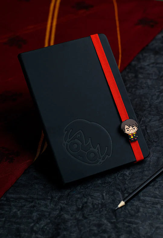 Harry Potter Official Black PU Leather Notebook / Diary