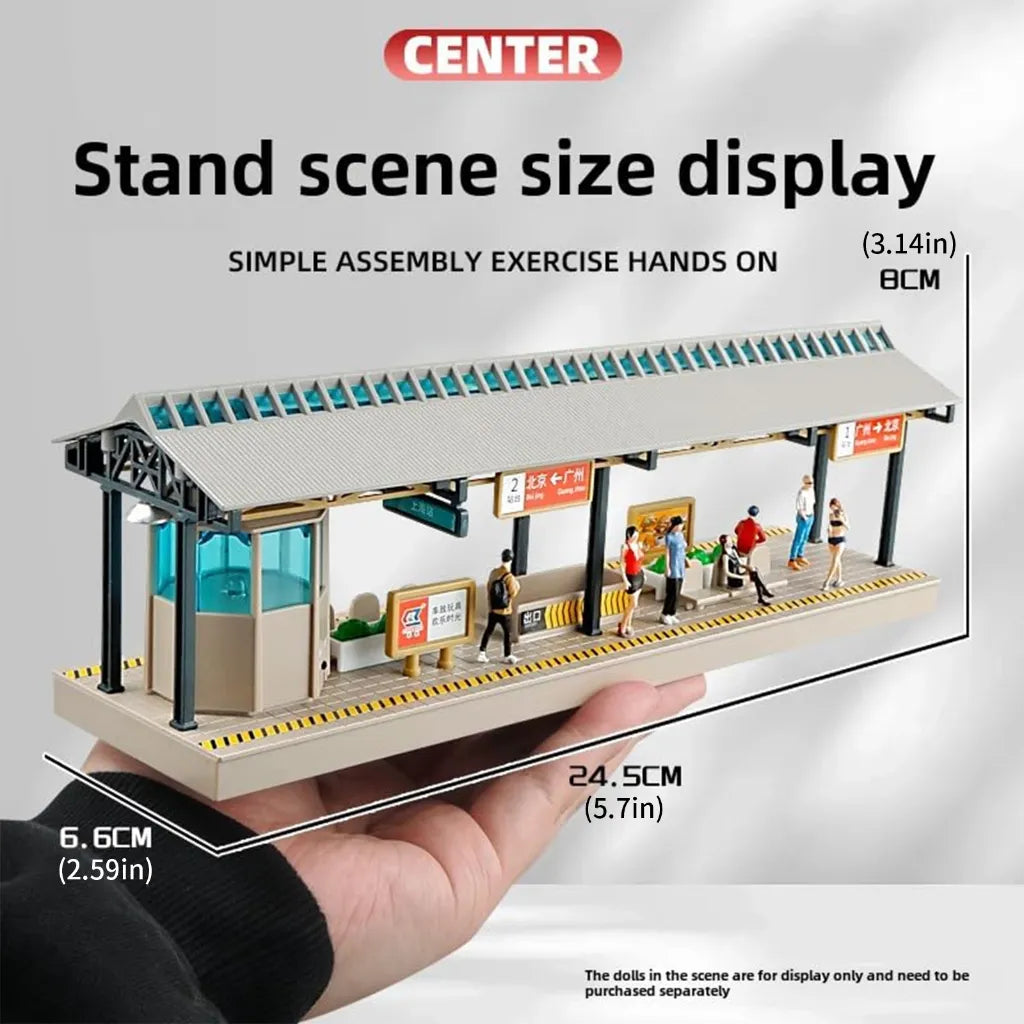 Railway  Center Diorama With Lights for 1:64 Diecast Models - No Figures Included  (No Cod Allowed On This Product) - Prepaid Orders Only