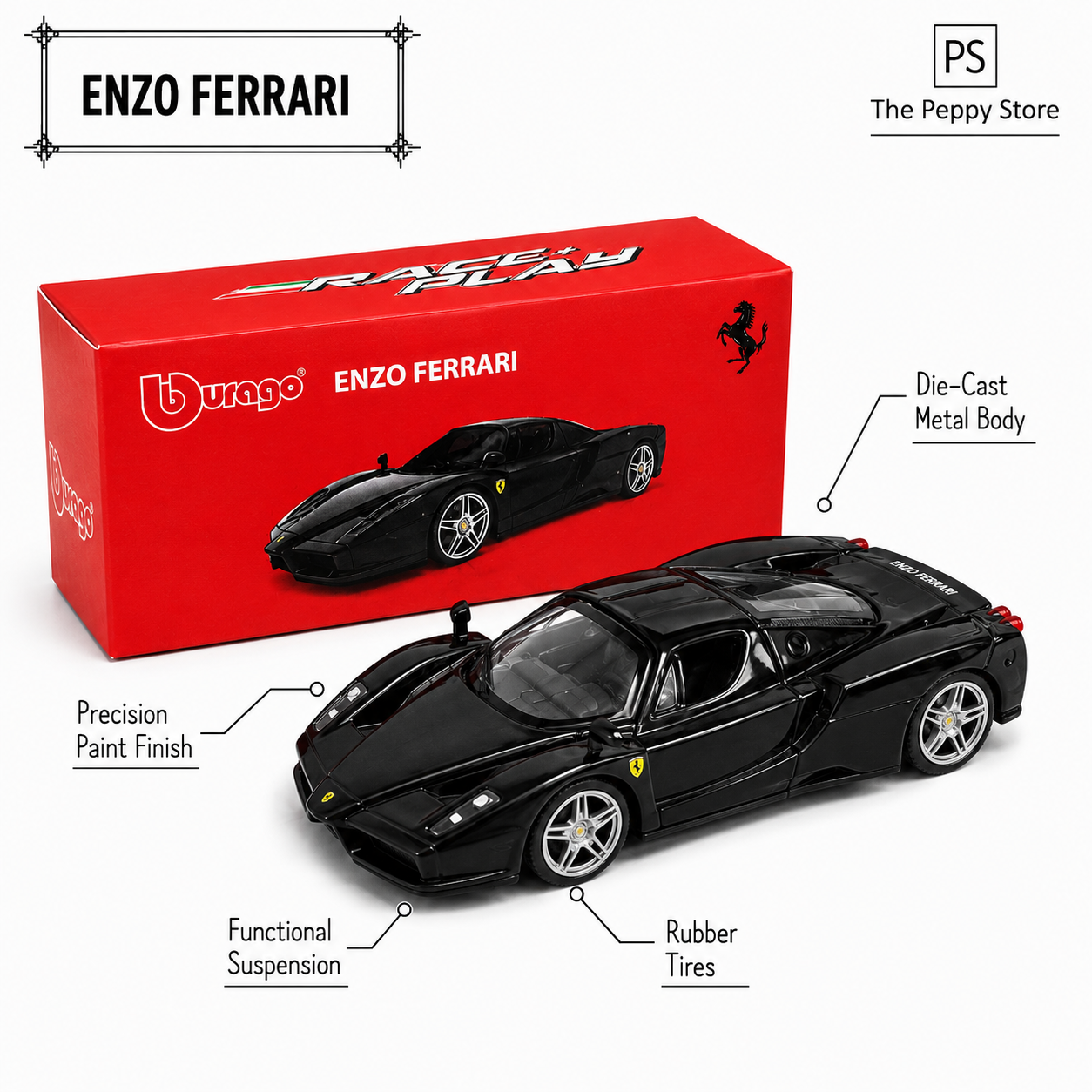 Official Bburago Enzo Ferrari - 1 : 64 Diecast Scale Model