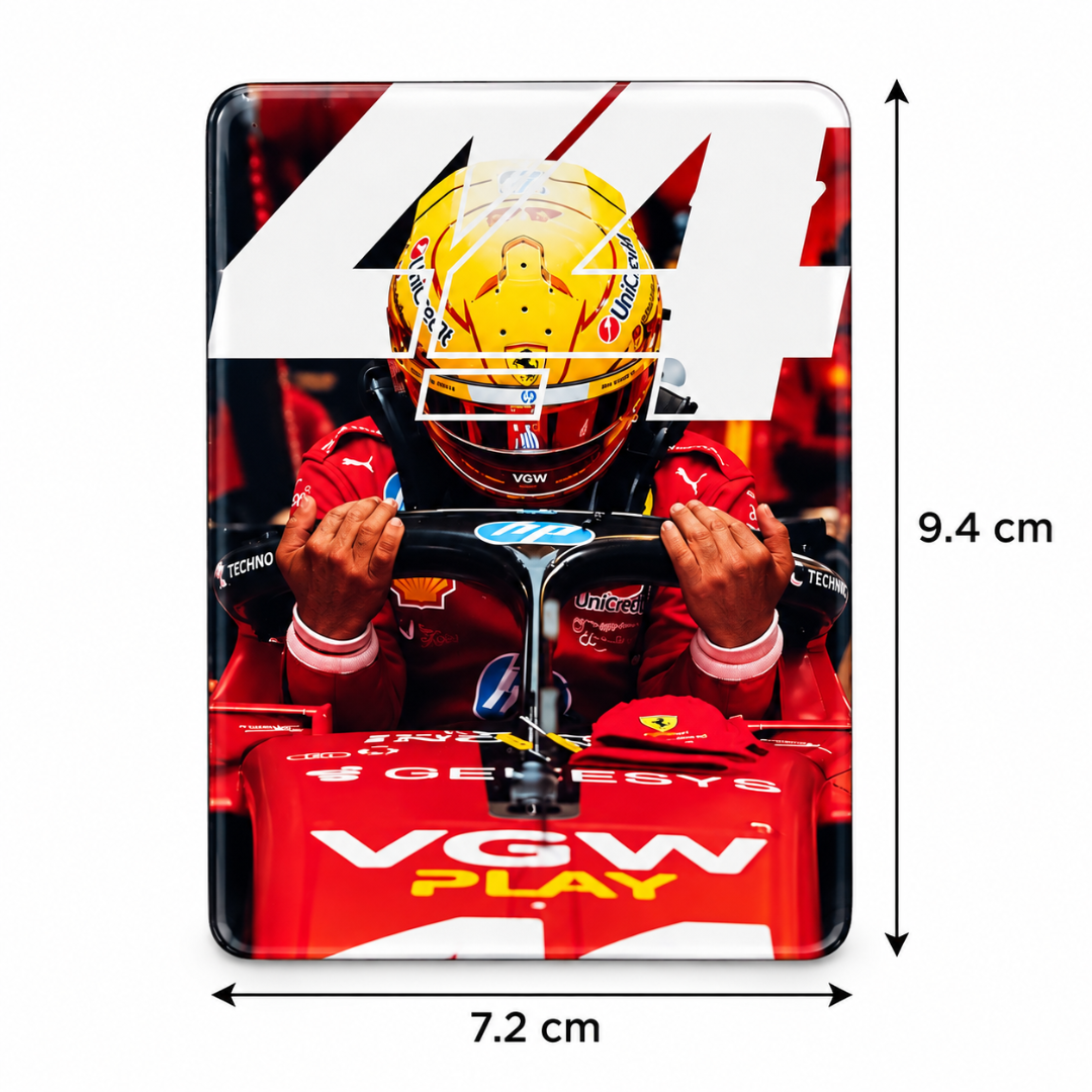 Ferrari Formula 1 Racing Driver Fridge Car Magnet – Red F1 Racing Design | 7.2 × 9.4 cm