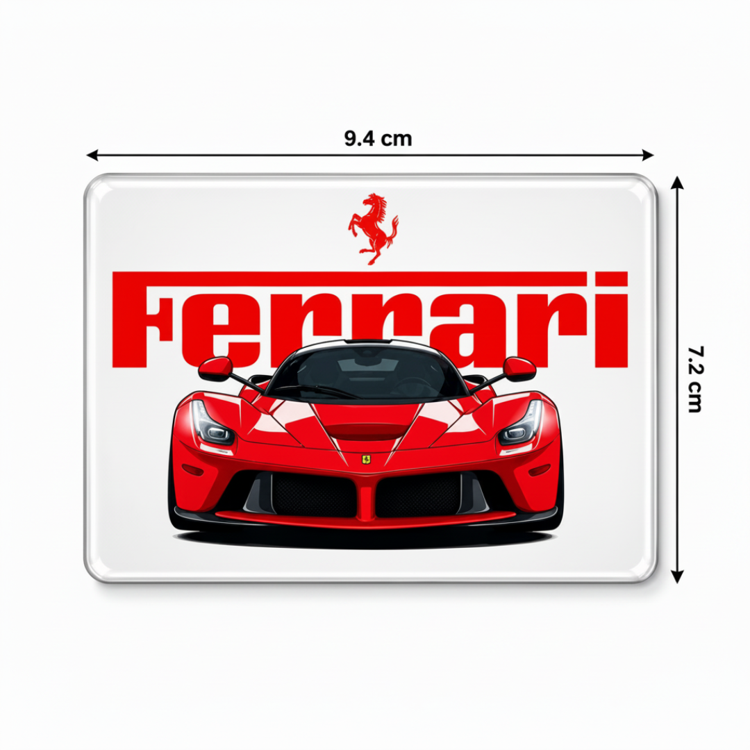 Ferrari Red Sports Fridge Car Magnet – 9.4 × 7.2 cm