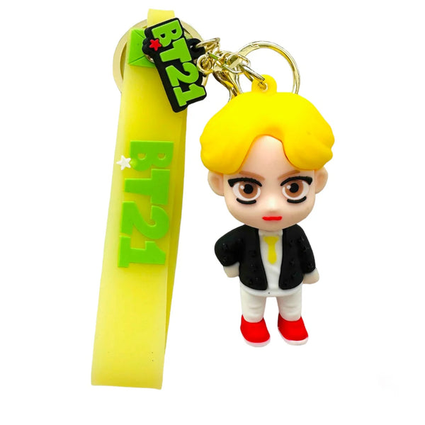 Bts Jimin 3D Silicon Keychain With Bagcharm and Strap