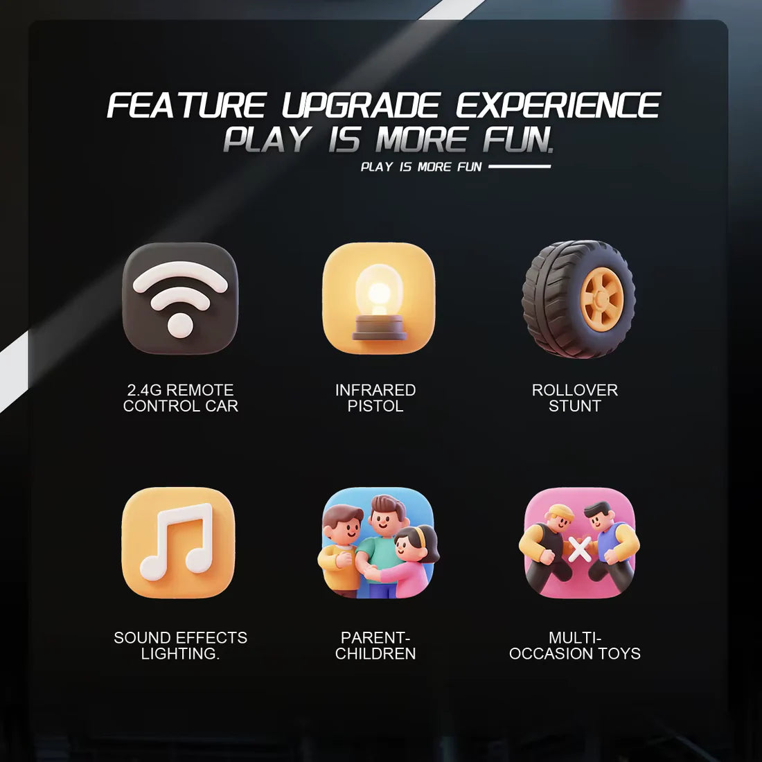 Laser 3-in-1 Infrared Gun 2.4 GHz R/C Alloy Model Car  (Choose From Drop Down Menu)