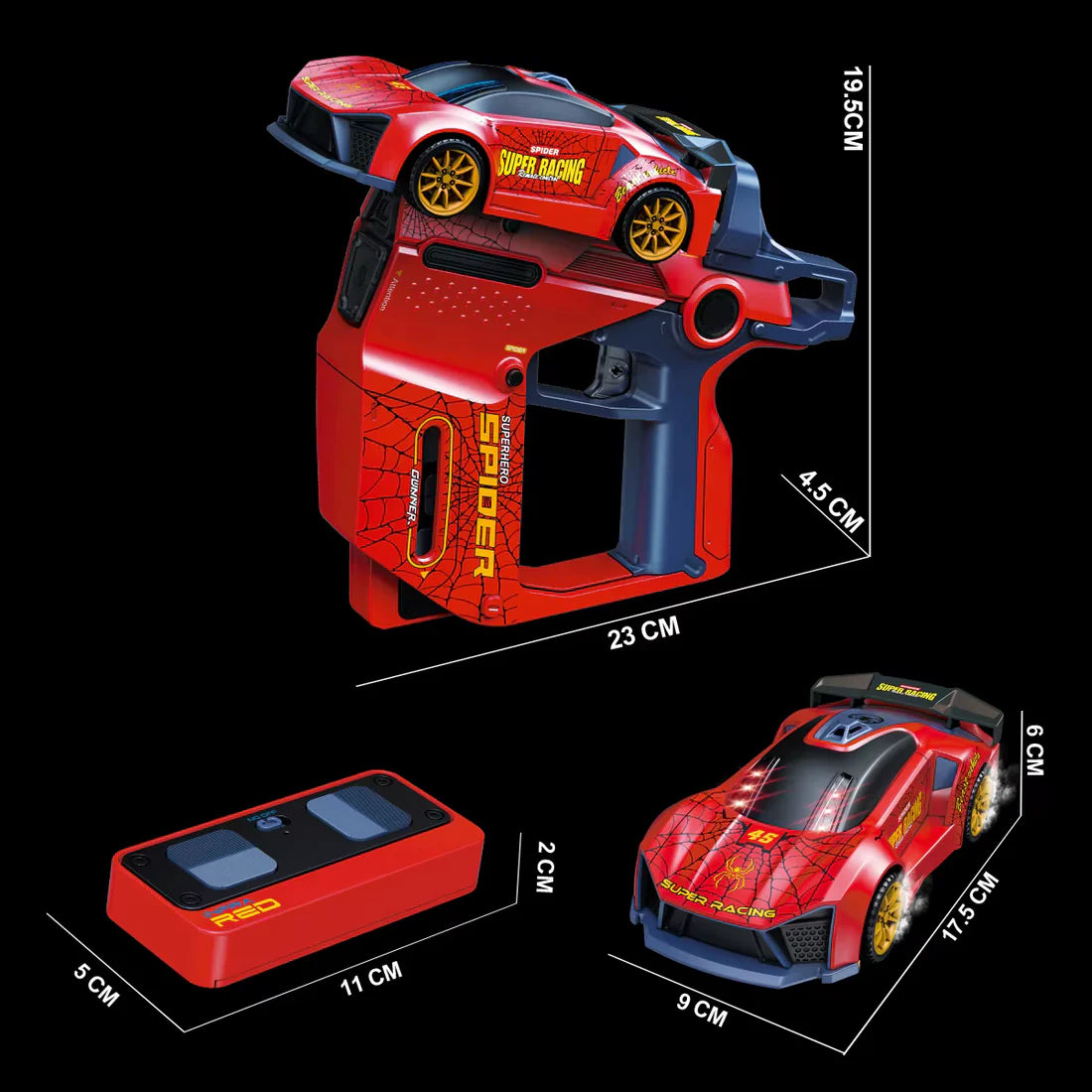 Laser 3-in-1 Infrared Gun 2.4 GHz R/C Alloy Model Car  (Choose From Drop Down Menu)