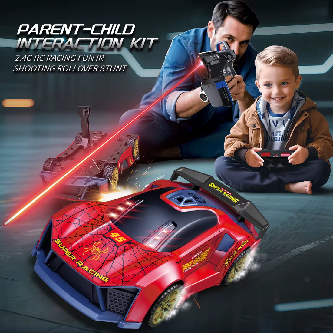 Laser 3-in-1 Infrared Gun 2.4 GHz R/C Alloy Model Car  (Choose From Drop Down Menu)