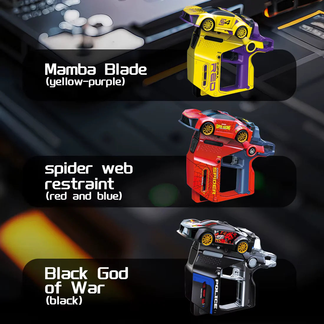 Laser 3-in-1 Infrared Gun 2.4 GHz R/C Alloy Model Car  (Choose From Drop Down Menu)