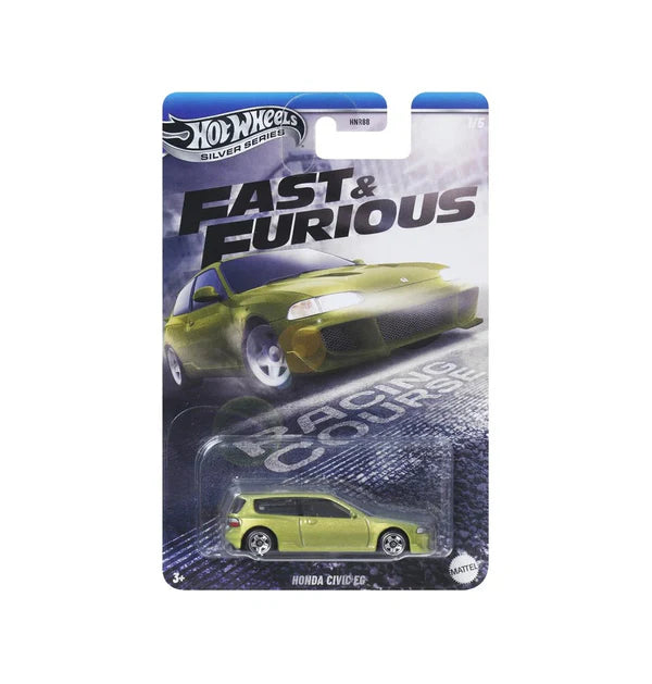 Hot Wheels Imported 2025 Silver Series Fast and Furious Racing Course Cars 1:64 Scale - Honda Civic EG