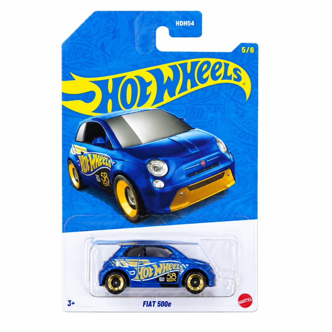 Hot Wheels 58th Anniversary Fiat 500e 1:64 Die-Cast Model Car