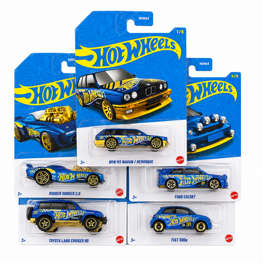 Hot Wheels 58th Anniversary Set of 5 – 1:64 Die-Cast Model Cars