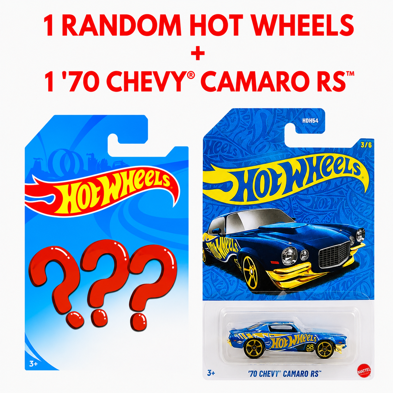 Hot Wheels ’70 Chevy Camaro RS + 1 Random Hot Wheels Car Combo Pack