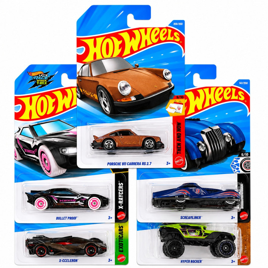 Hot Wheels Combo Set of 3 - '71 Lamborghini Miura SV, Hyper Rocker & Voltage Spike Imported Mainline