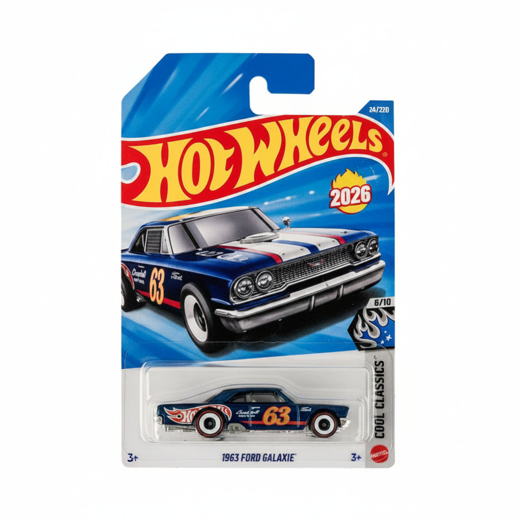 Hot Wheels Imported 1963 Ford Galaxie #63 1:64 Diecast Model Car – 2026