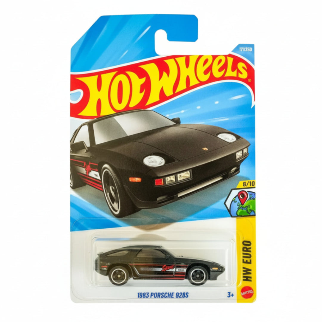 Hot Wheels Imported 1983 Porsche 928S Black 1:64 Diecast Car – HW Euro