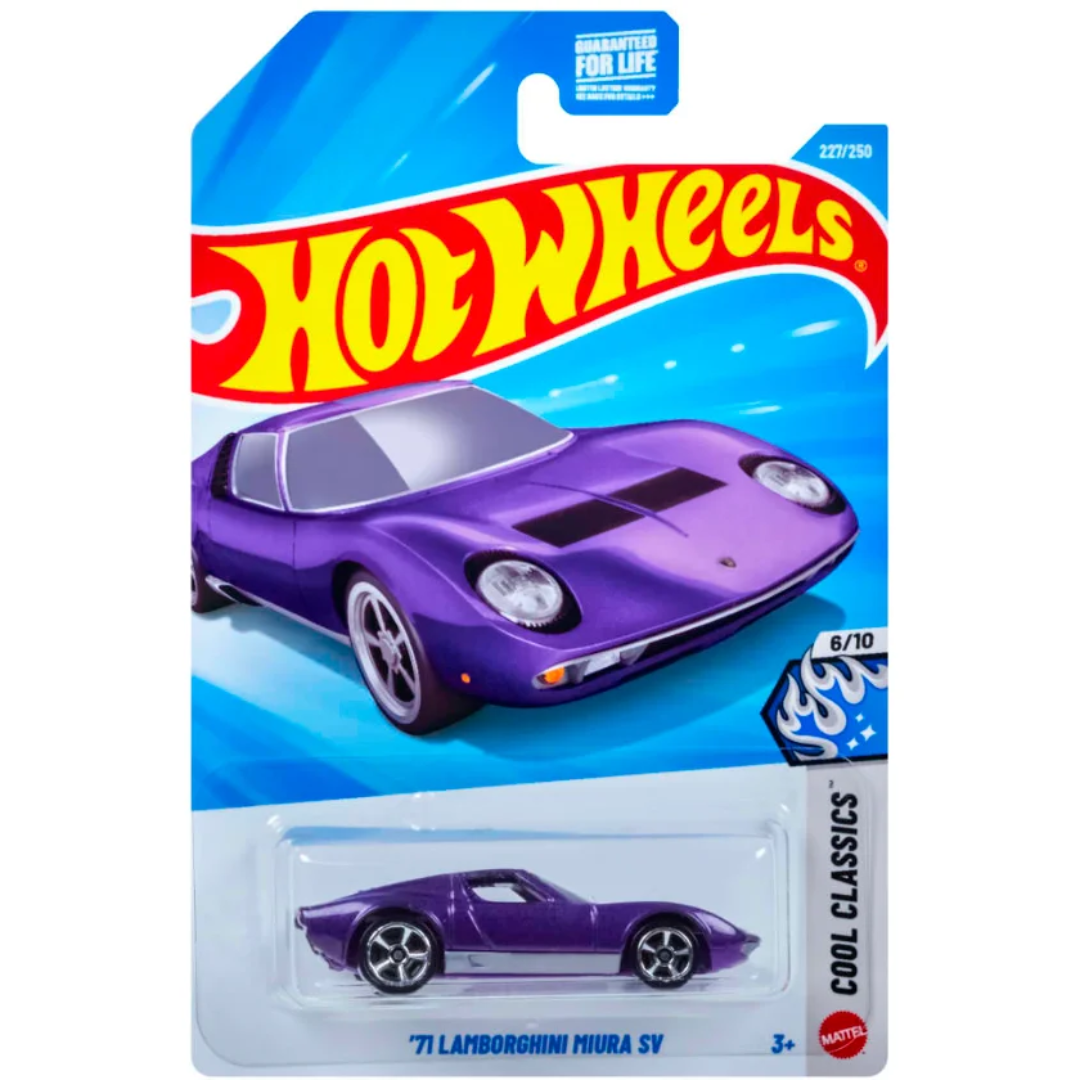 Hot Wheels Imported ’71 Lamborghini Miura SV Purple 1:64 Diecast Model Car – Cool Classics