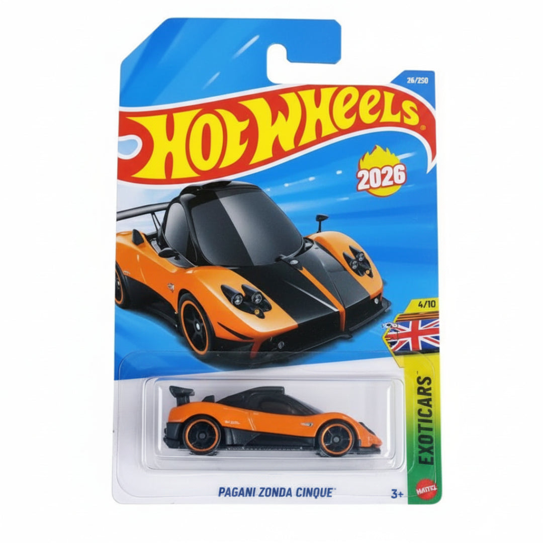 Hot Wheels Imported Pagani Zonda Cinque Orange 1:64 Diecast Car – Exotics