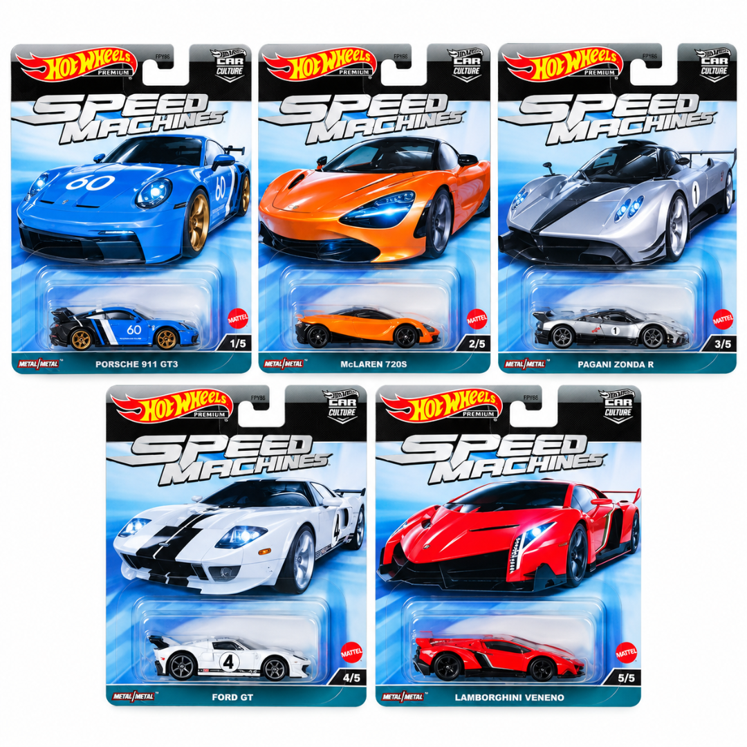 Hot Wheels Imported Premium Car Culture Speed Machines Complete Set of 5 – 1:64