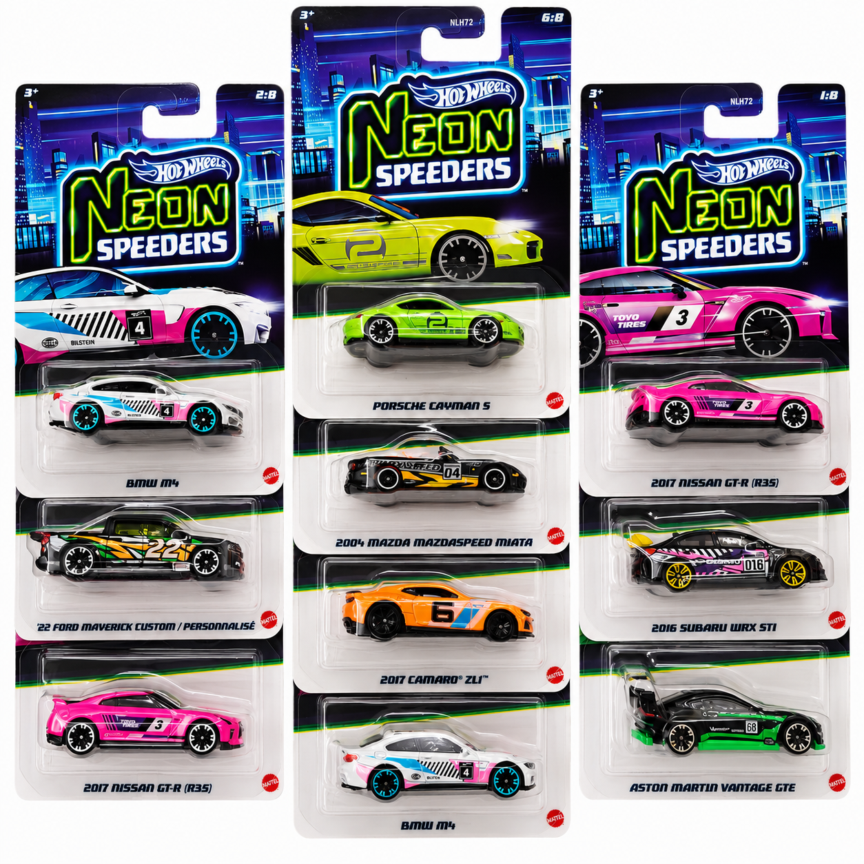 Hot Wheels Neon Speeders Premium Diecast Car Collection – 1:64 Scale Collectible Models