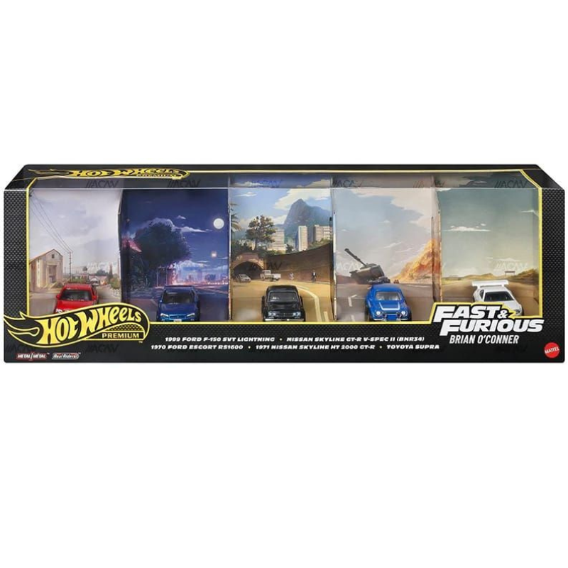 Hot Wheels Premium Fast & Furious Brian O'Conner 4-Car Collector Set | 1:64 Diecast