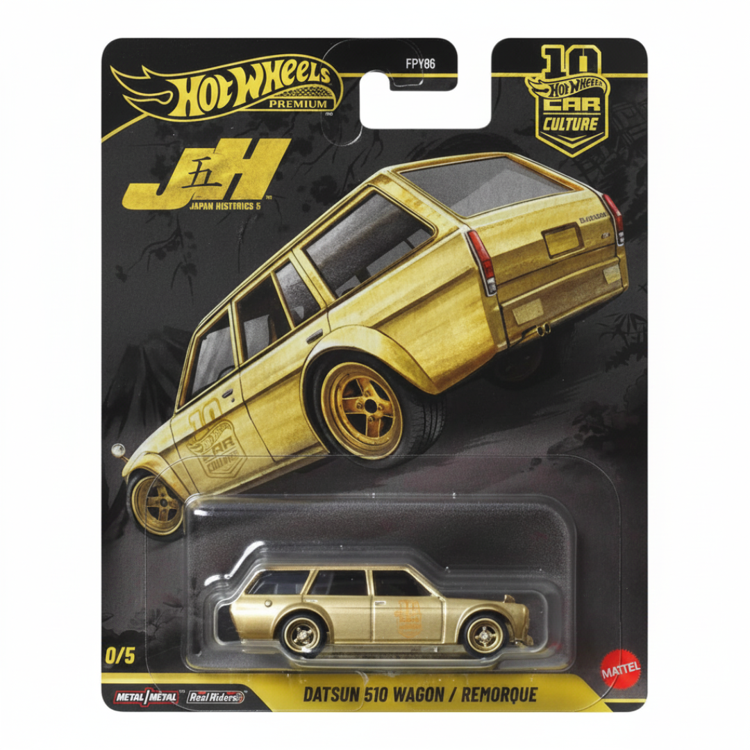 Hot Wheels Premium Imported Chase Datsun 510 Wagon / Remorque 1:64 Diecast Model Car – Japan Historics 5