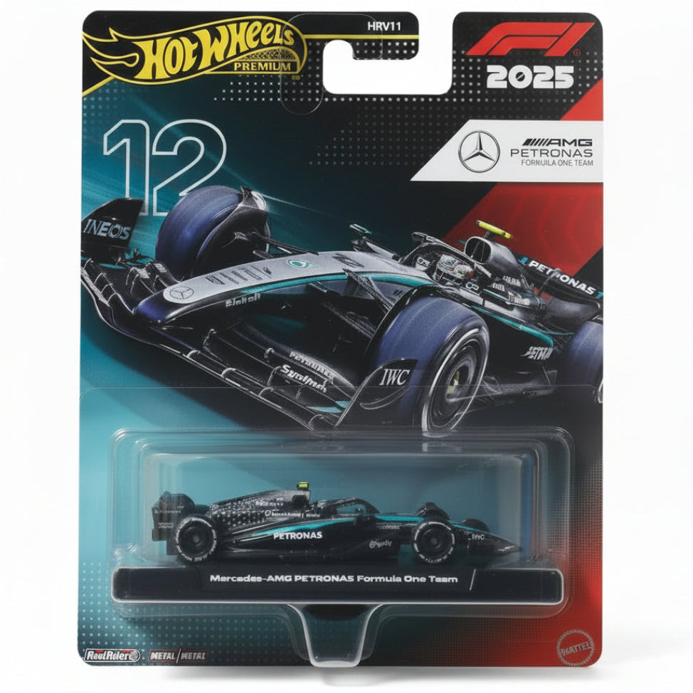Hot Wheels Premium Mercedes-AMG Petronas Formula One Team 12 2025 1:64 Die-Cast Model Car