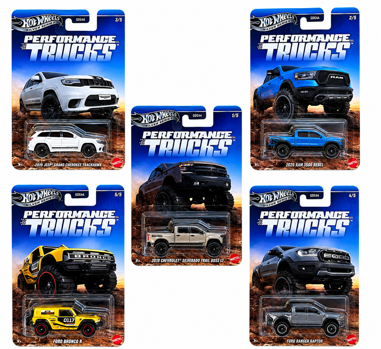 Hot Wheels Silver Series Performance Trucks Set of 5 – Premium Diecast Collection