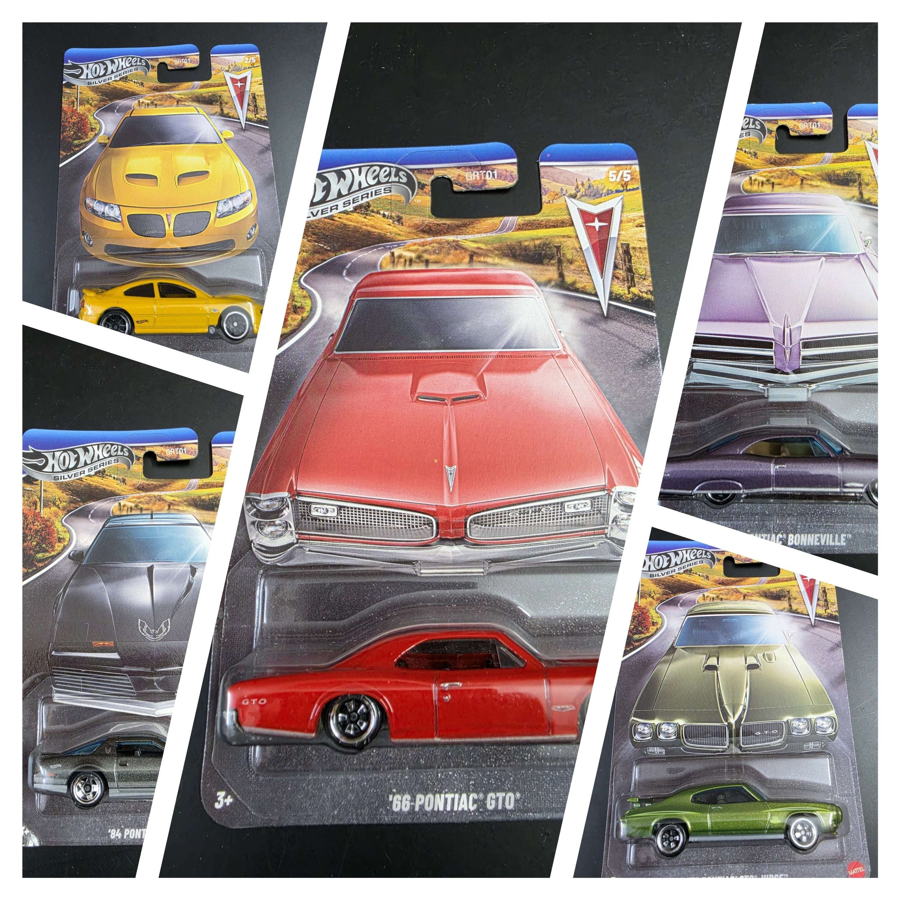 Hot Wheels Silver Series Pontiac Complete Set of 5 Diecast Cars – Premium 1:64 Scale Collectible