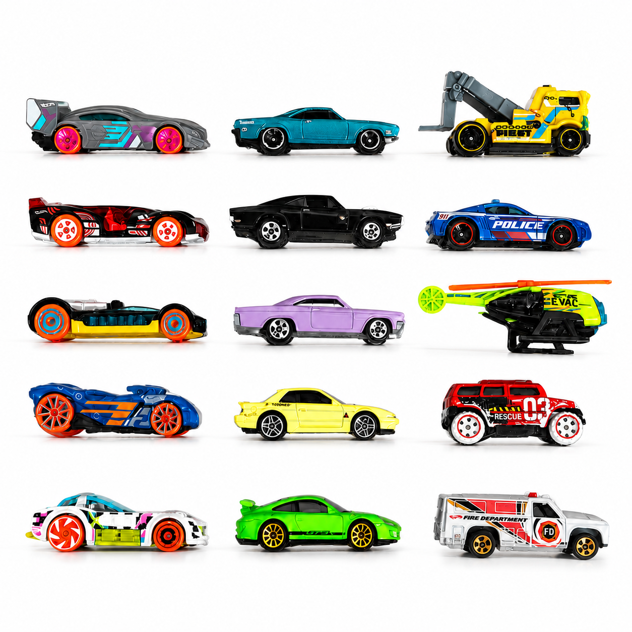 Hot Wheels Pack of 5 (Set of 3) – Stunt Tracks, Fast & Furious & Priority Patrol