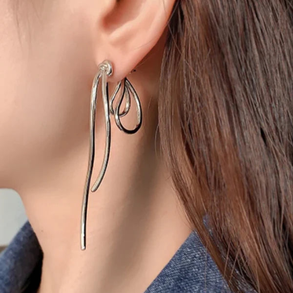 Silver Luxe Bow Studs