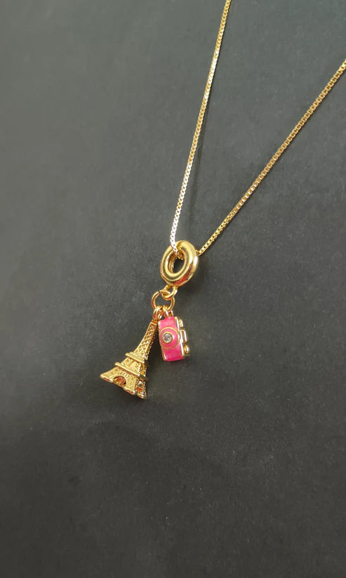 Paris at First Click Charm Necklace