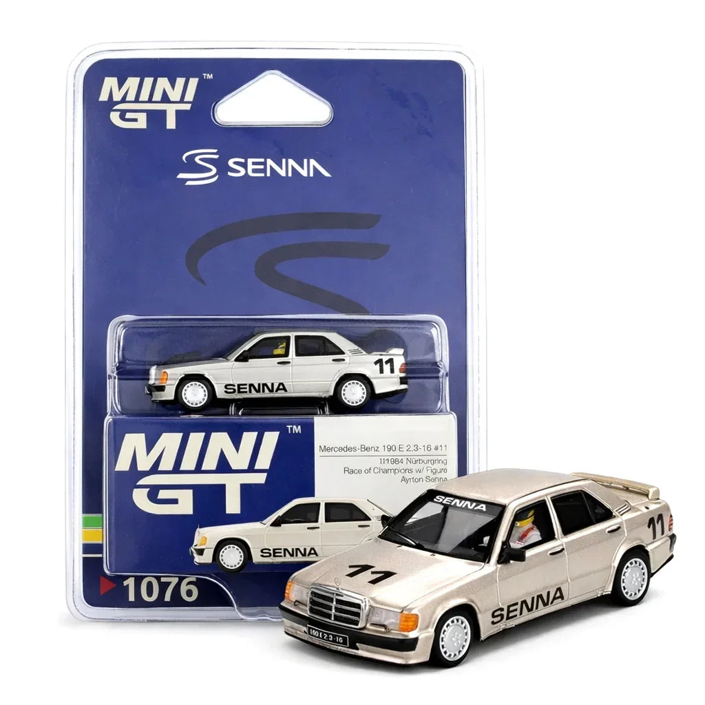Mini GT Mercedes-Benz 190E 2.3-16 #11 – 1984 Nürburgring Race of Champions (Ayrton Senna Edition) Diecast Model With Blister