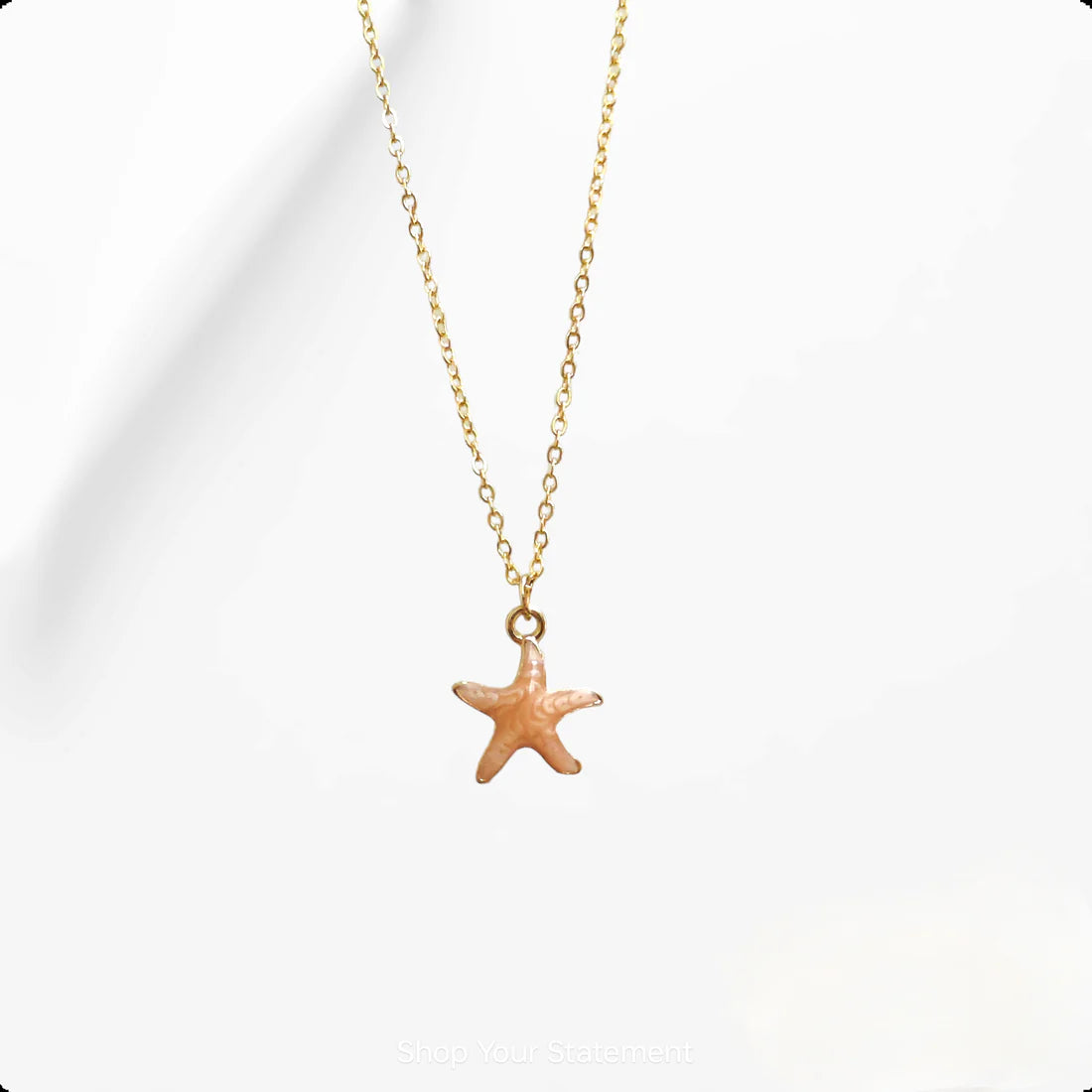 Peach Sea Star Charm Necklace