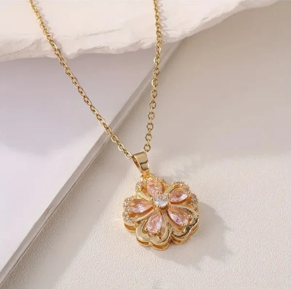 Pink Blossom Pendant Necklace