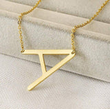 Sideways Oversized Initial Necklace (Select From Drop Down Menu)