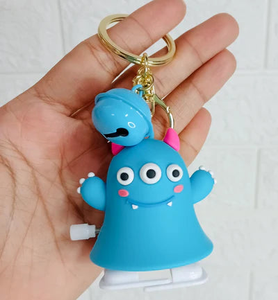 Cute Monster Windup Silicon Keychain With Bagcharm (Choose From Drop Down Menu)