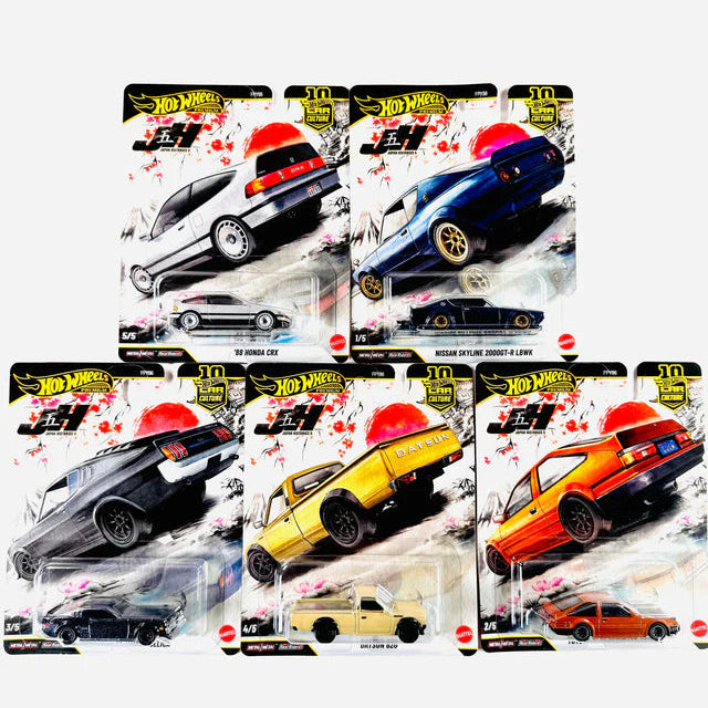Hot Wheels Premium Car Culture Imported Japan Historics 5 Vehicles Exclusive Collection - Set Of 5
