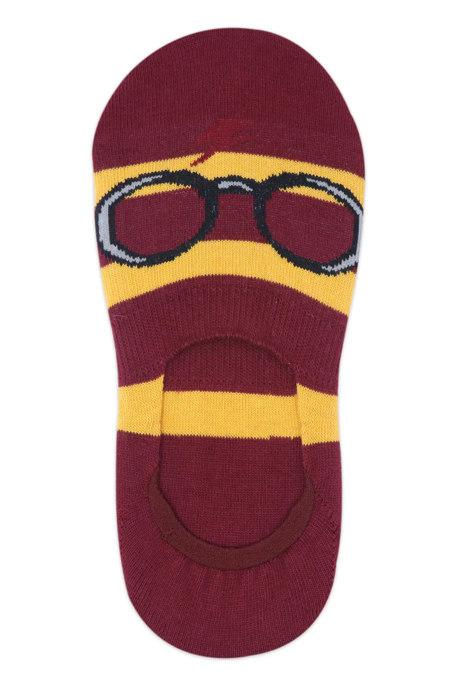 Harry Potter 07, Lightning Bolt and Glasses, Platform 9 3/4 No Show Socks -Harry Ron & Hermione For Women (Pack Of 3 Pairs/1U) - Yellow and Maroon