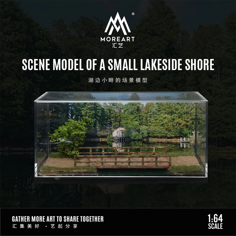 MoreArt Lakeside Shore Diorama Display Scene – 1:64 Scale Scenic Display Base for Diecast Cars
