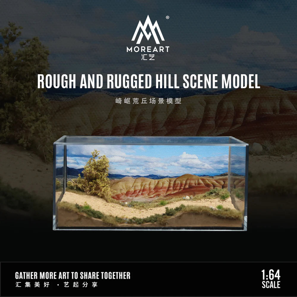 MoreArt Rough & Rugged Hill Diorama Display Scene – 1:64 Scale Off-Road Display Base for Diecast Cars
